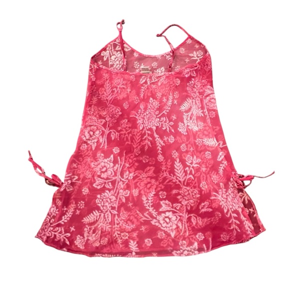 VTG Morgan Taylor Intimates Sleepwear Slip Dress Pink Velvet Burnout Sheer Small - Picture 14 of 14